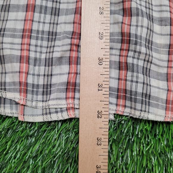 Vintage 70s Wrangler Plaid Western Pearl Snap Shirt XL 17.5  USA Dacron - Picture 7 of 11